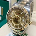Sky Dweller Two Tone Rolex Champagne Dial 42MM Yellow Gold Oyster Men's Watch 326933