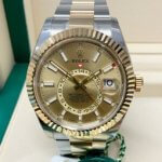 Sky Dweller Two Tone Rolex Champagne Dial 42MM Yellow Gold Oyster Men's Watch 326933