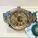 Sky Dweller Two Tone Rolex Champagne Dial 42MM Yellow Gold Oyster Men's Watch 326933