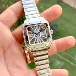 Santos De Cartier Skeleton Dial 40MM Stainless Steel Men's Watch WHSA0015