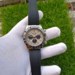 Rolex daytona white gold meteorite dial Cosmograph Daytona 40 Watch Black Index Dial Black Oysterflex Strap Watch 116519LN