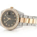 CHEAPEST ICED OUT ROLEX DATEJUST II 41MM TWO TONE AUTOMATIC STAINLESS STEEL WATCH 15.00CT
