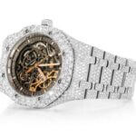 ICED OUT AP WATCH 41MM SKELETON SILVER VVS MOISSANITE 24CT