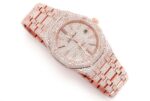AP ICED OUT ROYAL OAK 41MM ROSE GOLD FULL MOISSANITE WATCH