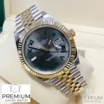 Rolex Datejust 41 Slate Dial Jubilee Yellow Gold Fluted Bezel Men's Watch 126333