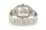 CARTIER SKELETON WATCH ICED OUT 40MM TWO TONE STEEL VVS MOISSANITE