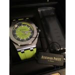 AP Royal Oak Offshore Green Dial 42mm Diver Chronograph Watch 15710ST.OO.A038CA.01