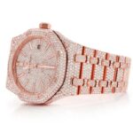 AP ICED OUT ROYAL OAK 41MM ROSE GOLD FULL MOISSANITE WATCH