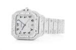 CARTIER SANTOS WATCH ICED OUT 100 XL FULL VVS MOISSANITE HEBREW DIAL