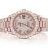 ROLEX DAYDATE 40MM ROSE GOLD AUTOMATIC STAINLESS STEEL WATCH FULL ICED MOISSANITE 24.00CT