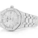 MOISSANITE AP WATCH | ROYAL OAK 41MM STAINLESS STEEL | FULL ICED OUT SILVER