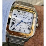 Cartier Santos Yellow Gold De Cartier Steel Silver Roman Dial W2SA0009