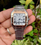 Rose Gold Cartier Santos De Cartier Automatic Two Tone Men’s Watch W2SA0007