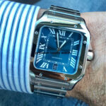 Cartier Santos Blue Dial  De Cartier Large 39.8 Mm Men’s Watch WSSA0030