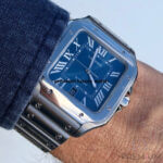 Cartier Santos Blue Dial  De Cartier Large 39.8 Mm Men’s Watch WSSA0030