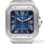 Cartier Santos Blue Dial  De Cartier Large 39.8 Mm Men’s Watch WSSA0030