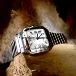 Cartier Large Santos De Cartier Men’s Watch White Dial Steel Bracelet WSSA0018