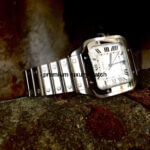 Cartier Large Santos De Cartier Men’s Watch White Dial Steel Bracelet WSSA0018
