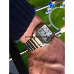 Cartier Large Santos De Cartier Men’s Watch White Dial Steel Bracelet WSSA0018