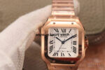 Cartier Santos Rose Gold Large Silver Opaline Dial Bracelet WGSA0007WGSA