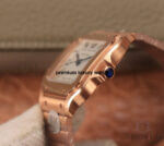 Cartier Santos Rose Gold Large Silver Opaline Dial Bracelet WGSA0007WGSA