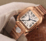 Cartier Santos Rose Gold Large Silver Opaline Dial Bracelet WGSA0007WGSA