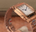 Cartier Santos Rose Gold Large Silver Opaline Dial Bracelet WGSA0007WGSA