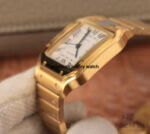 Cartier Santos Yellow Gold Men’s Watch Large Automatic White Dial Yellow Gold Bracelet WGSA0029