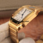 Cartier Santos Yellow Gold Men’s Watch Large Automatic White Dial Yellow Gold Bracelet WGSA0029