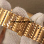 Cartier Santos Yellow Gold Men’s Watch Large Automatic White Dial Yellow Gold Bracelet WGSA0029