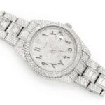 ROLEX DATEJUST ICED OUT 41MM SILVER HEBREW DIAL AUTOMATIC STAINLESS STEEL 23.50CT