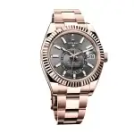 Rolex Sky Dweller Rose Gold 42MM Dark Rhodium Index Dial Fluted Bezel Oyster Bracelet 326935