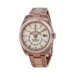 Rolex Sky Dweller Steel Rose Gold White Index Dial Fluted Bezel Oyster Bracelet 326935