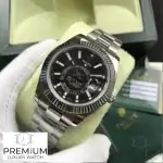 Rolex Sky Dweller Stainless Steel 42MM Black Index Dial Fluted White Gold Bezel Oyster Bracelet 326934