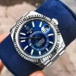 Rolex Sky Dweller Blue Index Dial 42MM Fluted White Gold Bezel Oyster Bracelet 326934