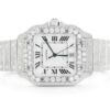 CARTIER WATCH DIAMOND FULL ICED MOISSANITE 40MM STEEL WHITE ROMAN DIAL