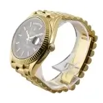 Rolex Day Date 40 Yellow Gold Black Diagonal Motif Index Dial & Fluted Bezel President Bracelet 228238