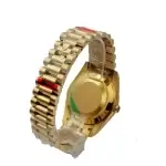 Rolex Day Date 40 Yellow Gold Black Diagonal Motif Index Dial & Fluted Bezel President Bracelet 228238