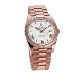 Rolex Day-Date 228235 White Roman 41mm Everose Gold Watch