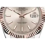 Rolex Datejust Everose Gold 41MM Fluted Bezel Sundust Dial Men’s Watch 126331-0010
