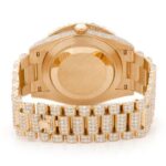 ROLEX DAY-DATE 40MM YELLOW GOLD AUTOMATIC STAINLESS STEEL WATCH FULL ICED MOISSANITE 23.00CT
