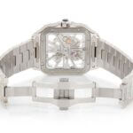 CARTIER SKELETON WATCH ICED OUT 40MM TWO TONE STEEL VVS MOISSANITE