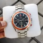 Omega Seamaster Planet Ocean orange bezel Co-Axial Chronograph 37.5MM Watch