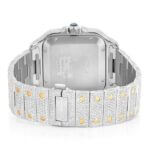 CARTIER WATCH BUST DOWN SANTOS DE 40MM TWO TONE FULL ICED VVS MOISSANITE ROMAN DIAL