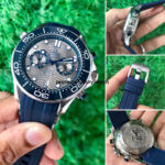 Omega Seamaster 300M Chronograph Master-Chronometer 42MM Grey Chronograph Blue Rubber Strap For Men’s Watch