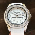 Patek Aquanaut Ladies Stainless Steel White Dial Diamond Watch 5067