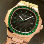 Patek Philippe Green Emerald Watch 40.5MM Rose gold Diamond