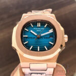 Patek Philippe Nautilus Rose Gold Blue Dial 40.5MM Automatic 5711 Men's Wrist Watch