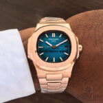 Patek Philippe Nautilus Rose Gold Blue Dial 40.5MM Automatic 5711 Men's Wrist Watch