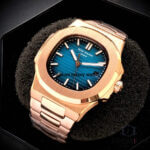 Patek Philippe Nautilus Rose Gold Blue Dial 40.5MM Automatic 5711 Men's Wrist Watch